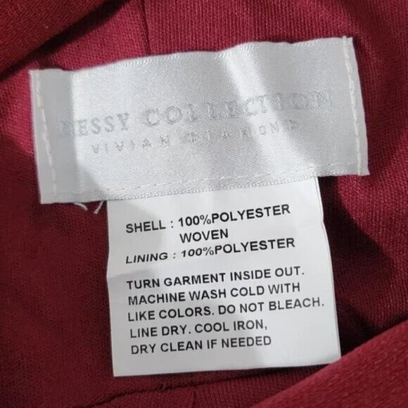 2/$50 Dessy Collection High Neck Backless Crepe Trumpet Gown Burgundy Size 4R - Picture 5 of 7